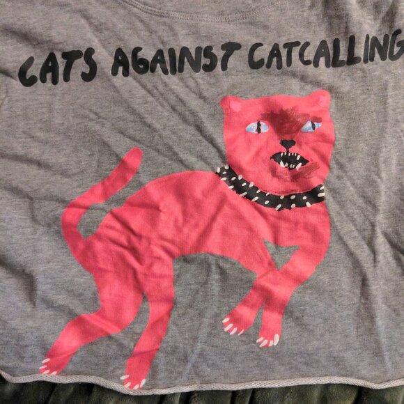 Zara Larsson x HM Cats against cat calling crop sweatshirt - Picture 4 of 4